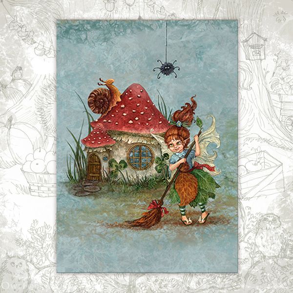 Открытка «Осенняя уборка»