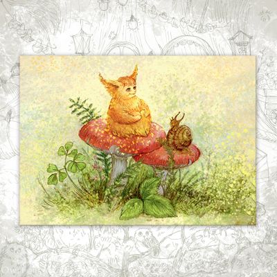 Открытка «Осень на грибочке»