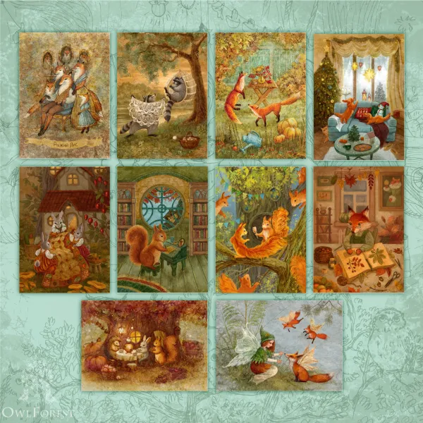 Набор открыток «Пушистые хвосты»