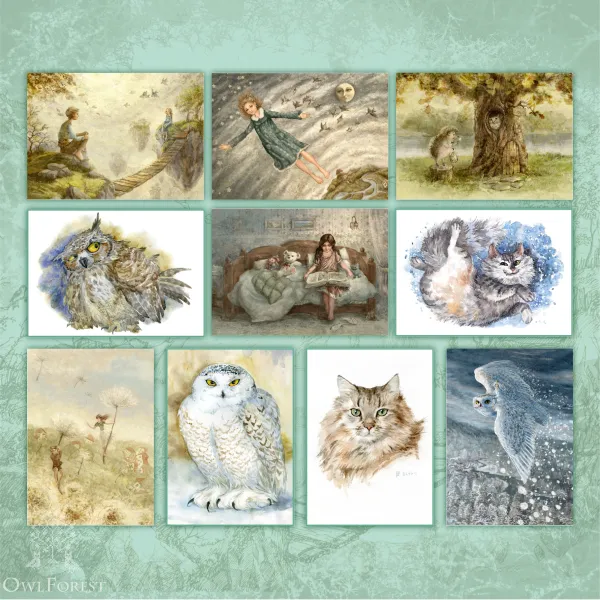 Набор открыток «Акварельный»