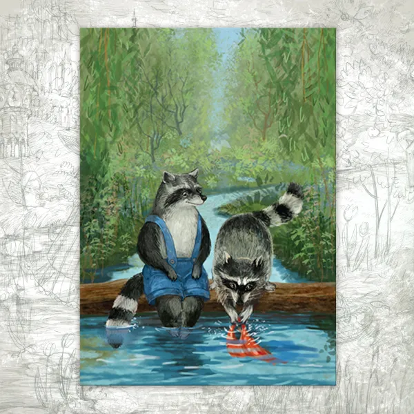 Открытка «День у ручья»