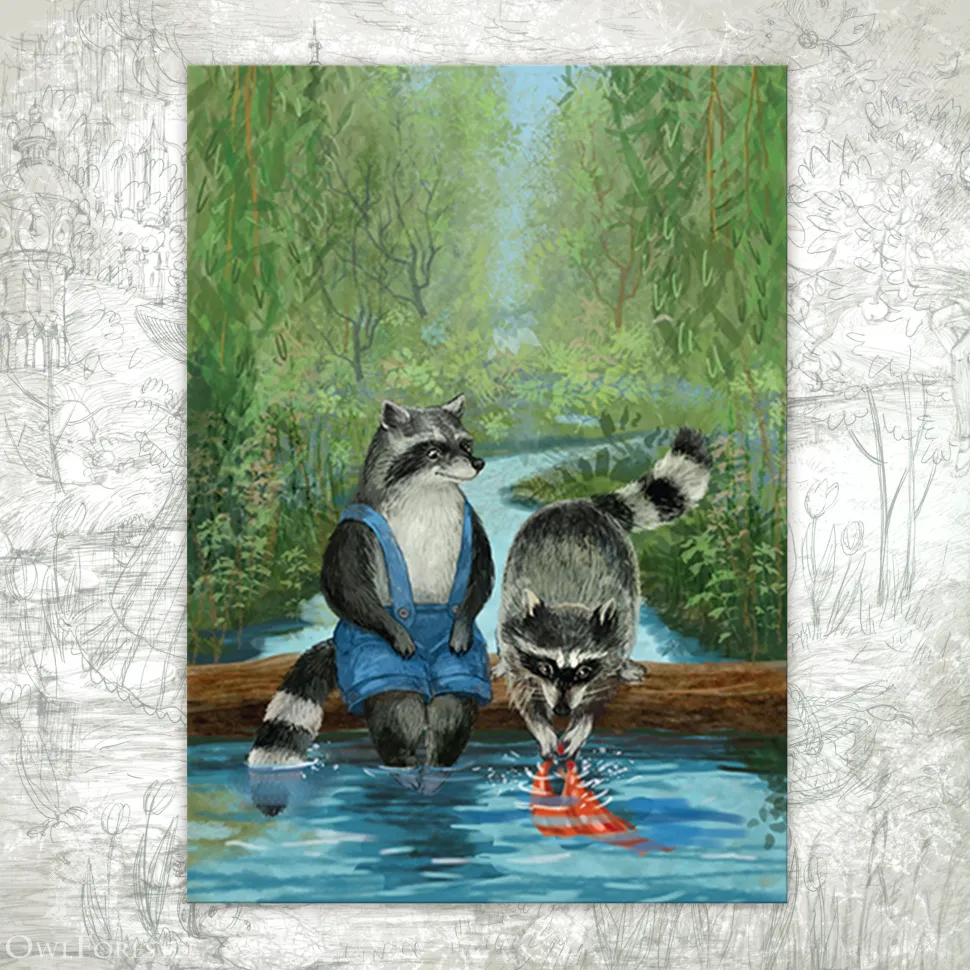 Открытка «День у ручья»