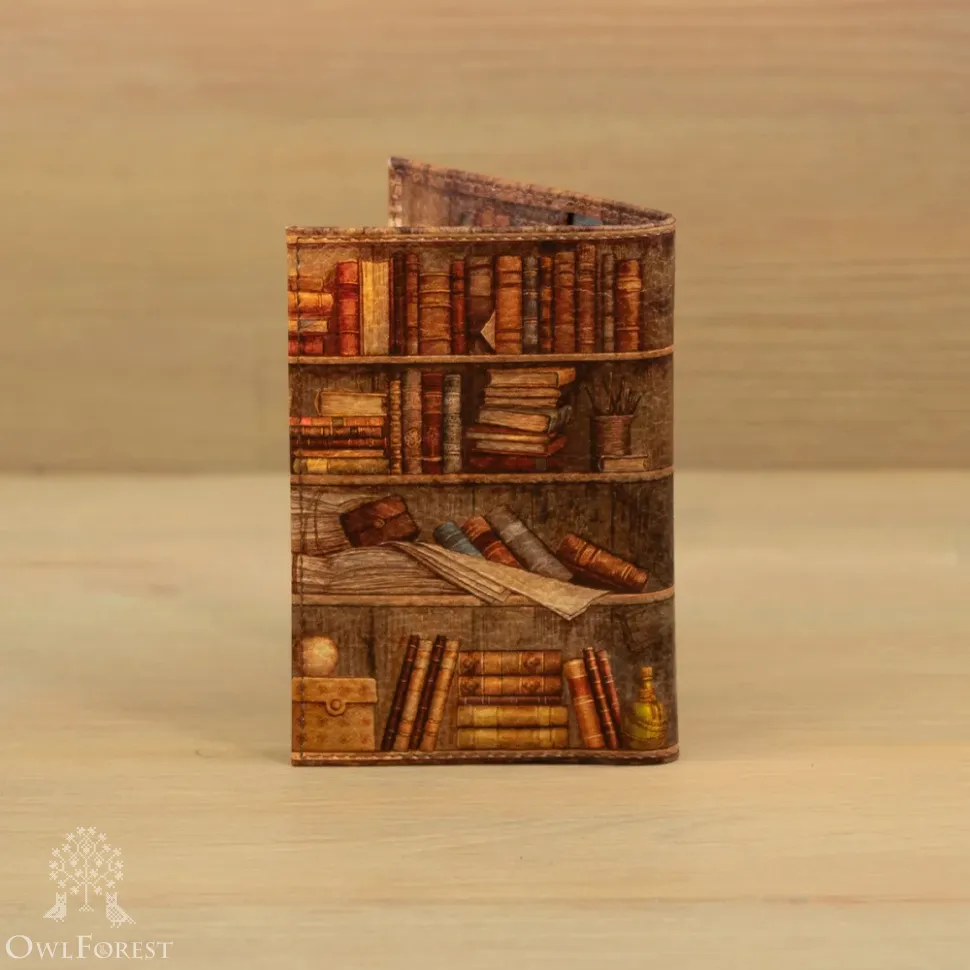 Обложка на паспорт «Книжный шкаф»