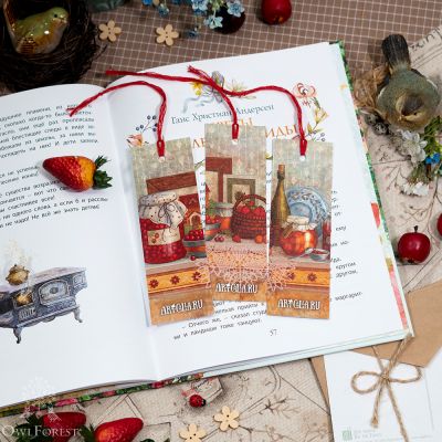 Комплект из 3 книжных закладок «Полочка с вареньем»