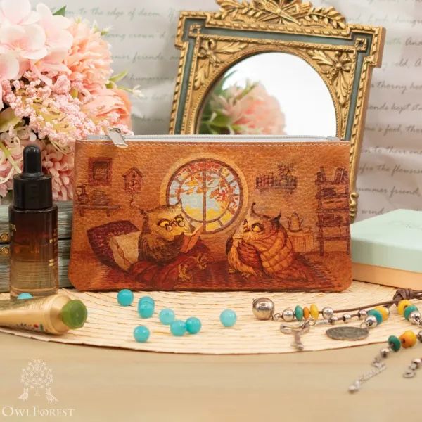 Косметичка кожаная «Время погрустить»