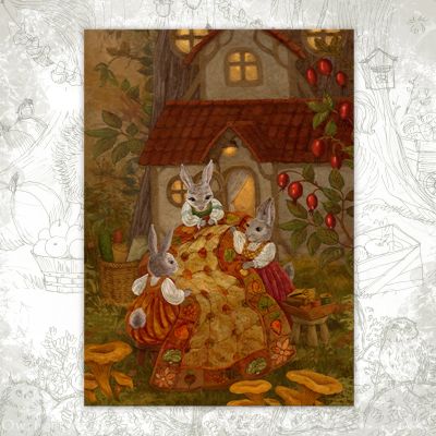 Открытка «Зайкино одеяло»