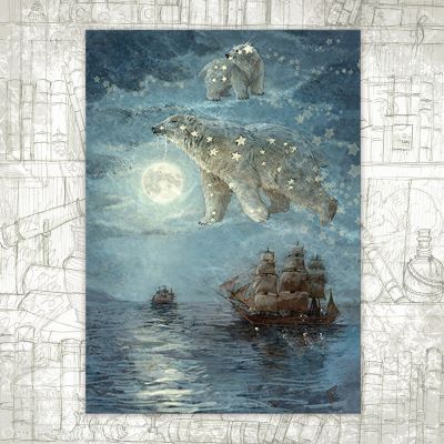 Открытка «Звёздные медведи»