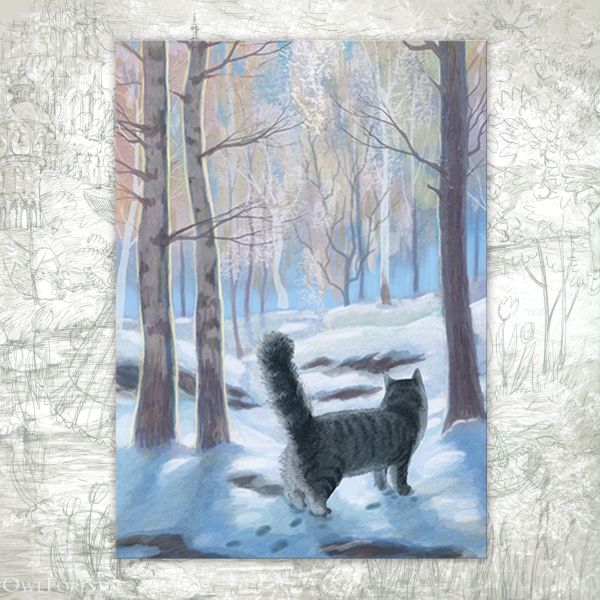 Открытка «Лесной кот»
