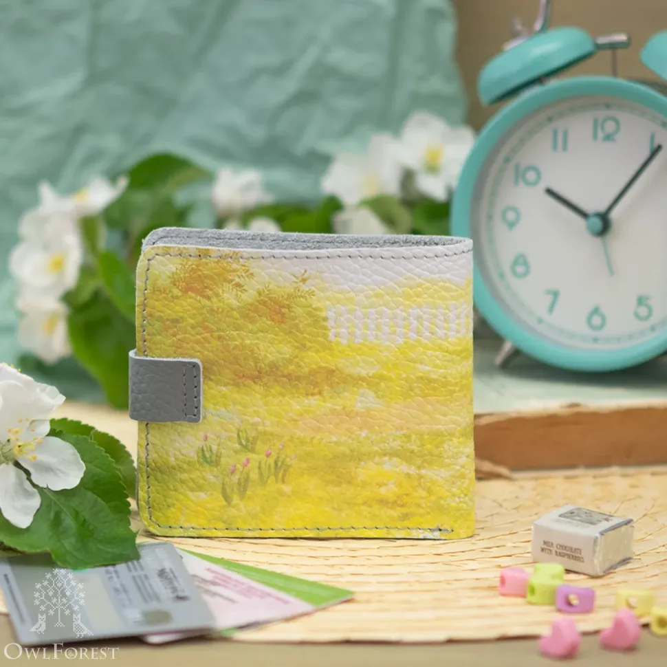 Кошелёк маленький «Цветы и зайки»